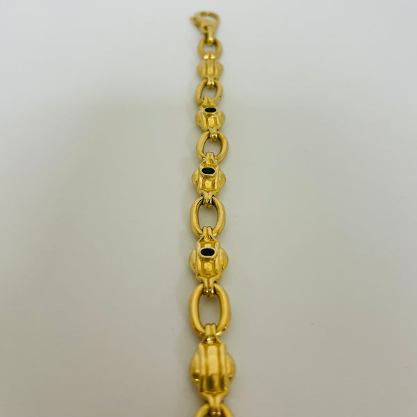 Bracelet en or jaune avec émeraudes 18K 14.25 Grs