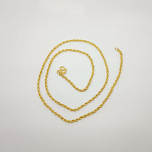 Collier Matinée Or 24 carats, maille Corde