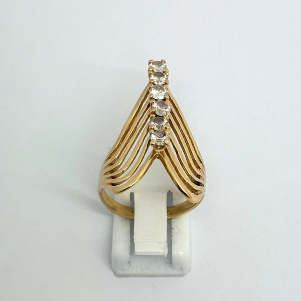 Bague Africaine en Or Jaune 18K et Oxyde de Zirconium