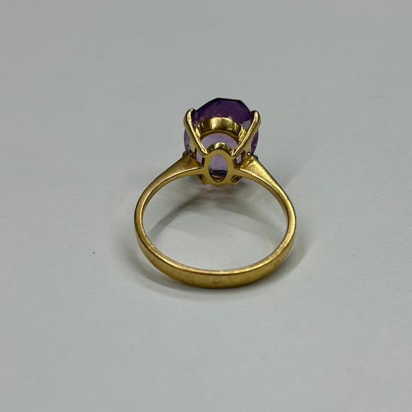Bague Or Jaune 18k avec Améthyste