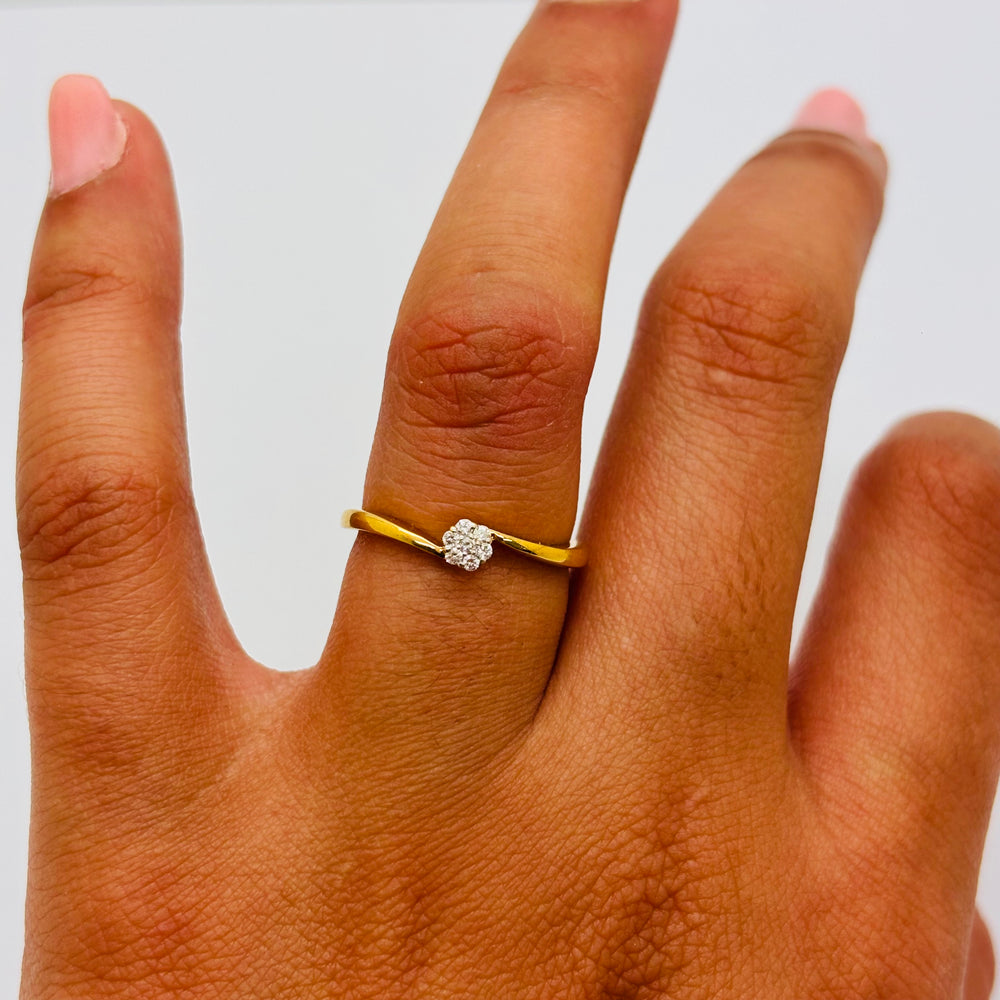 Bague solitaire en or jaune  Taille-53