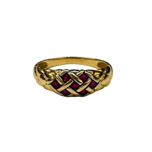 Bague Rubis en Or Jaune 18 K