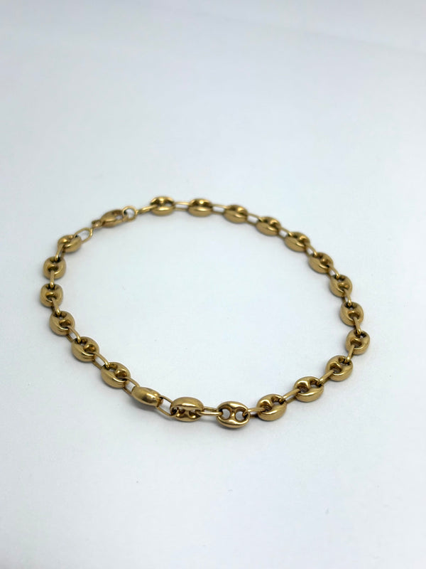 Bracelet Maille Grain de Café Or Jaune 18 K - 6.11 G