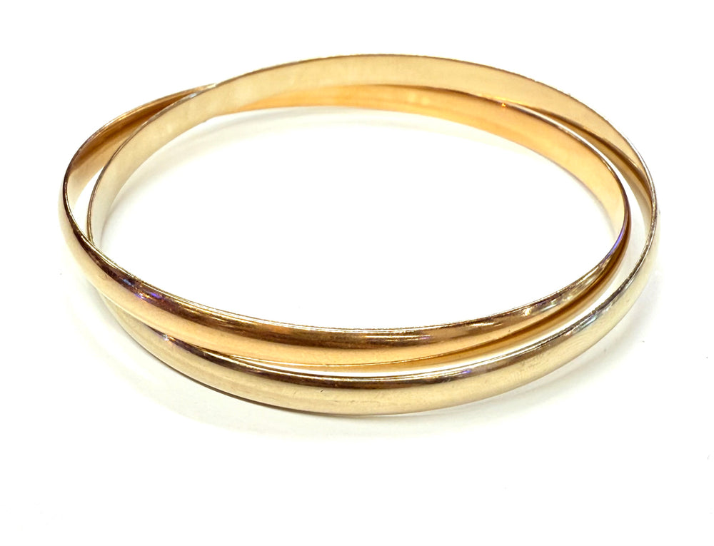Bracelet Jonc 2 Joncs Or Blanc et Or Rose 18k 38.22 Grs