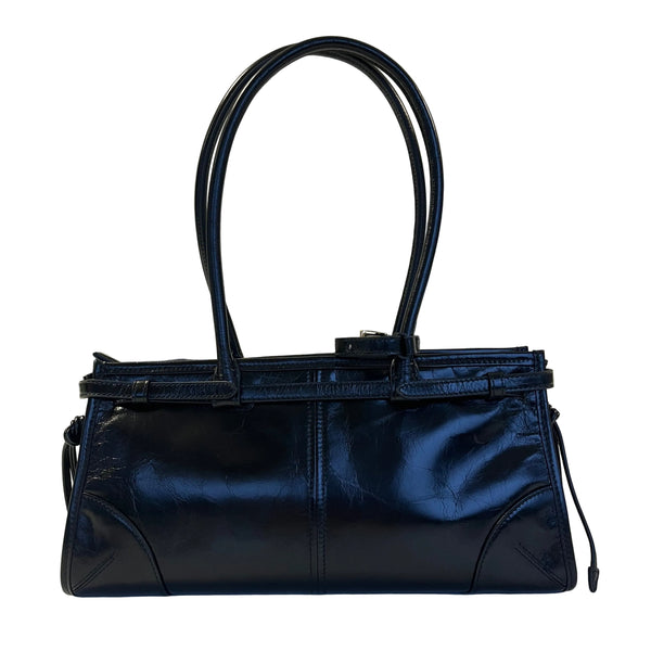 Sac à main Prada Bonnie en cuir noir - Très bon état