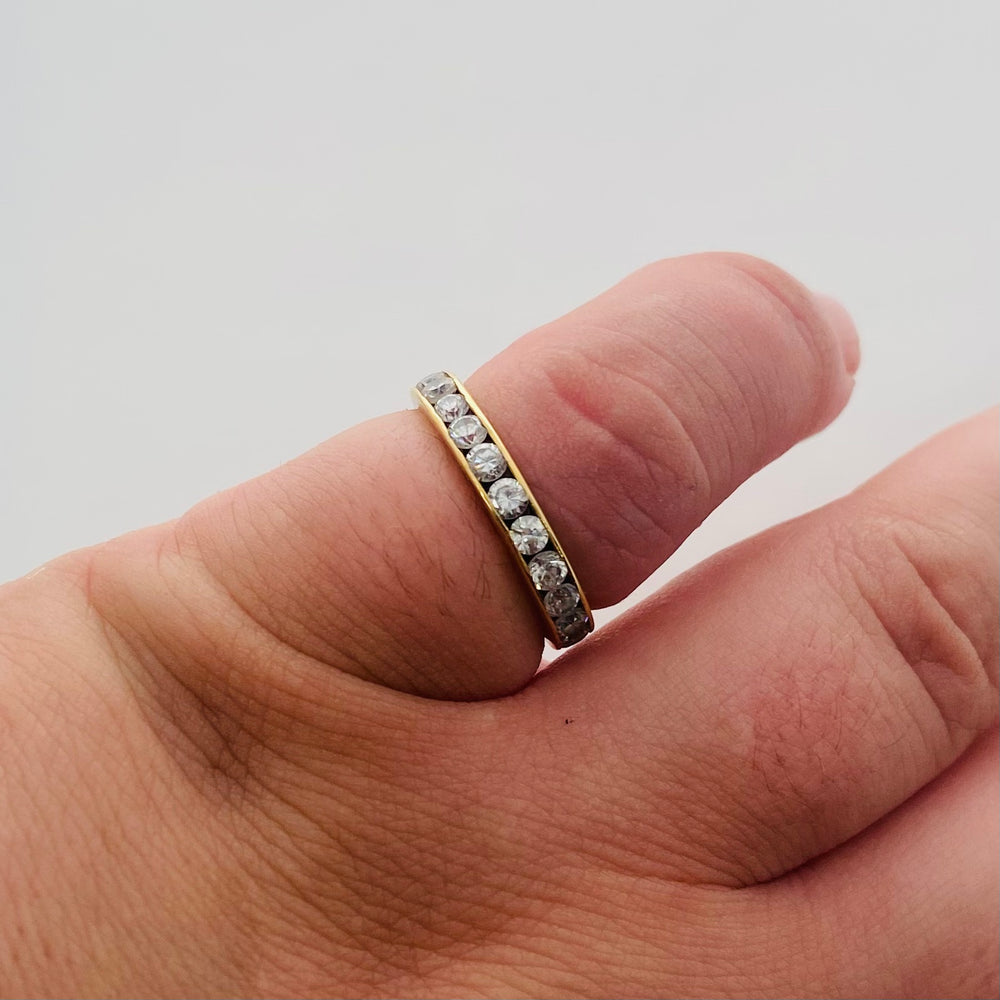 Bague Tour Complet Or Jaune 18 Carats avec 22 Zirconiums