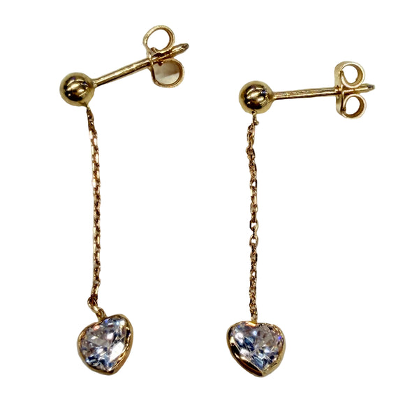 Boucle d'oreille en or jaune 18k avec zirconium