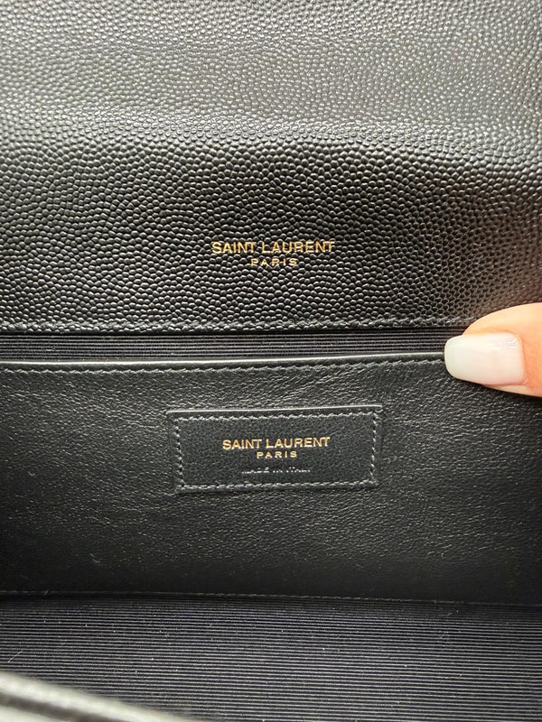 Saint Laurent - Sac Kate Small en Cuir Grainé Noir