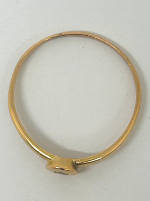 Solitaire en Or Jaune 18K avec Diamant