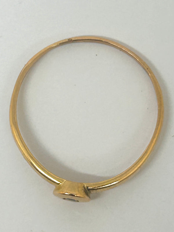 Solitaire en Or Jaune 18K avec Diamant
