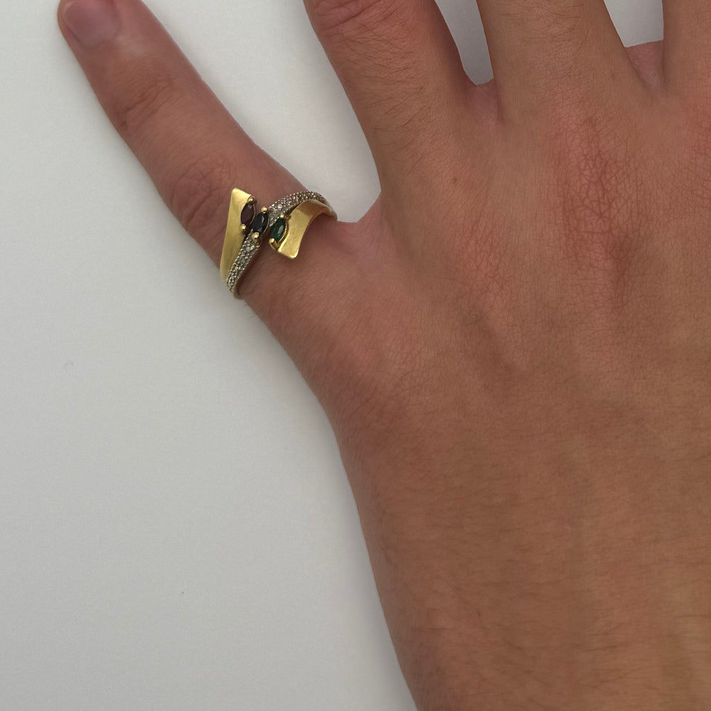 Bague Solitaire en Or Jaune 18K - Taille 54