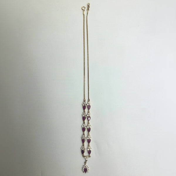 Collier Fantaisie en Or Jaune 18 K avec Oxyde et Rubis