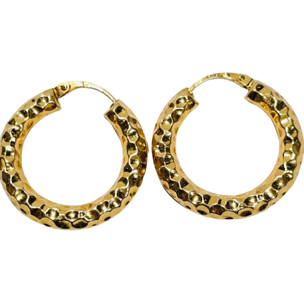 Créoles en Or Jaune 18 Carats avec Fermoir Intérieur