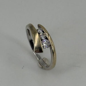 Bague Diamants Or Jaune/Blanc 18K Taille 49