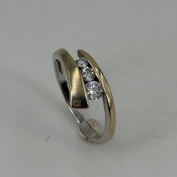 Bague Diamants Or Jaune/Blanc 18K Taille 49