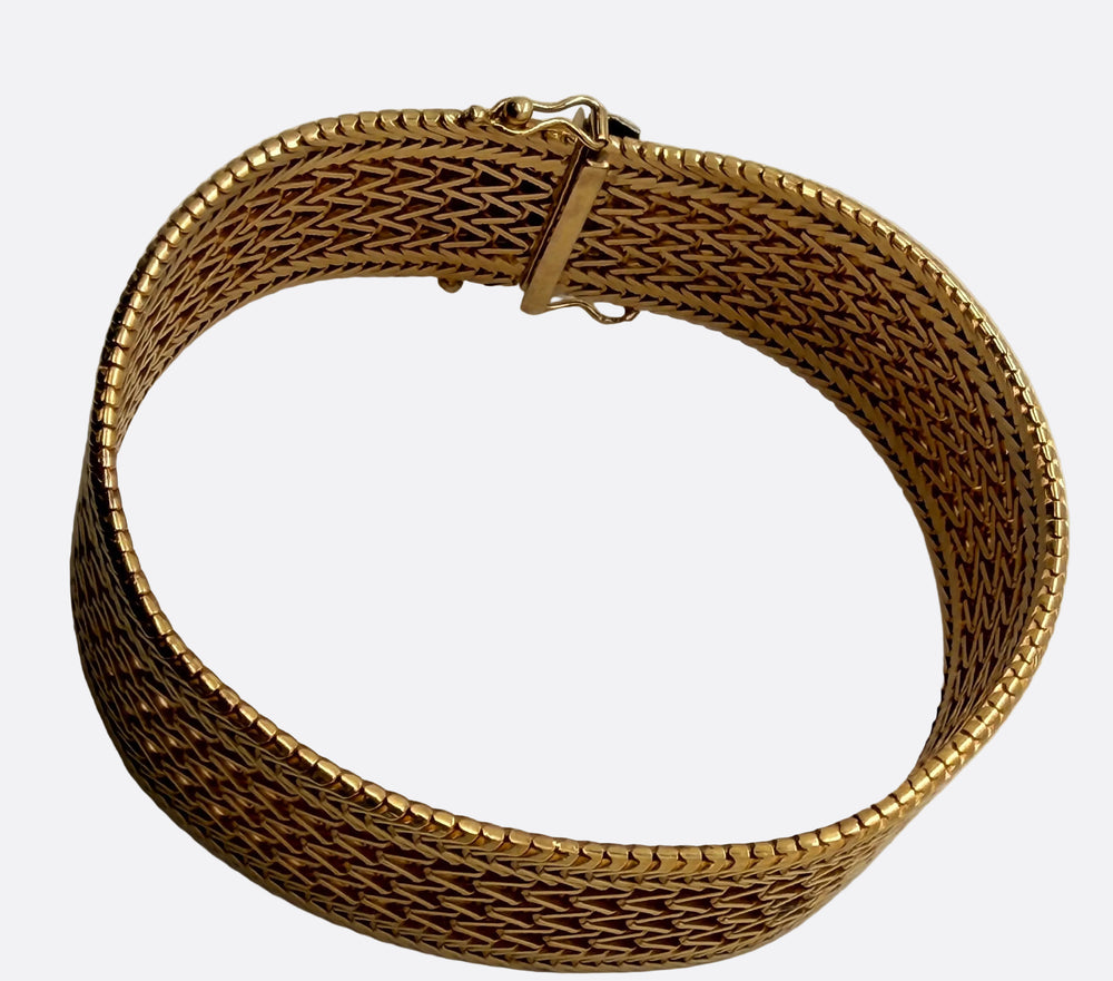 Bracelet Manchette en Or Jaune 18K - 50.42g