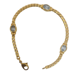 Bracelet or avec Aigue Marine