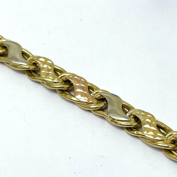 Bracelet Maillon Or 3 Ors 18K - 20cm -  6.29gr