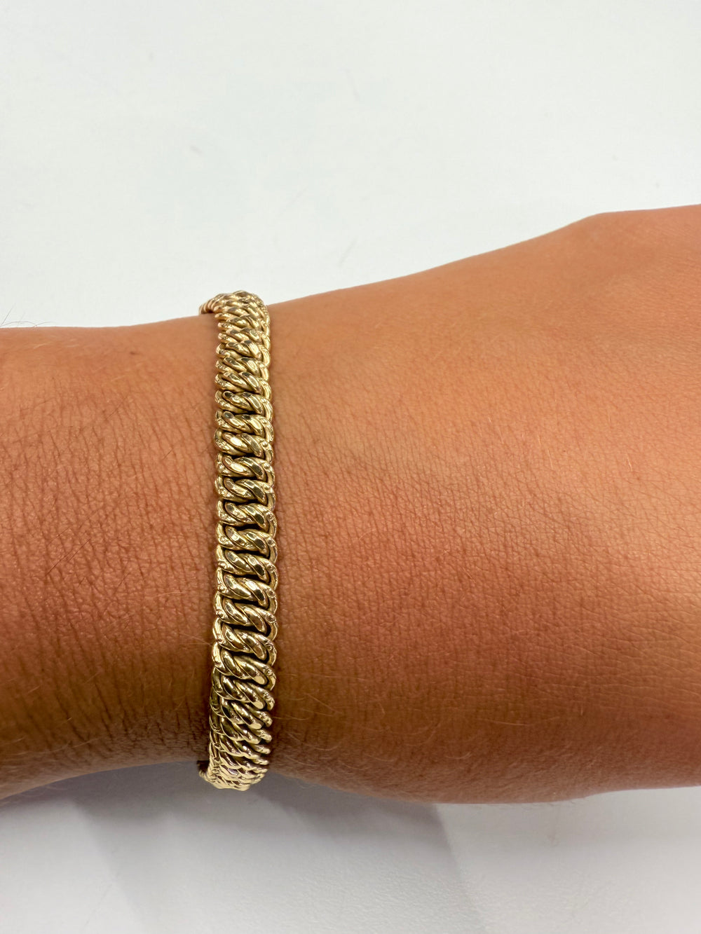 Bracelet Maille Américaine en Or Jaune 18k Lg18cm