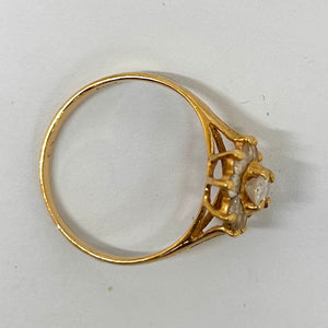 Bague Marguerite Or Jaune 18 Carats et Oxydes