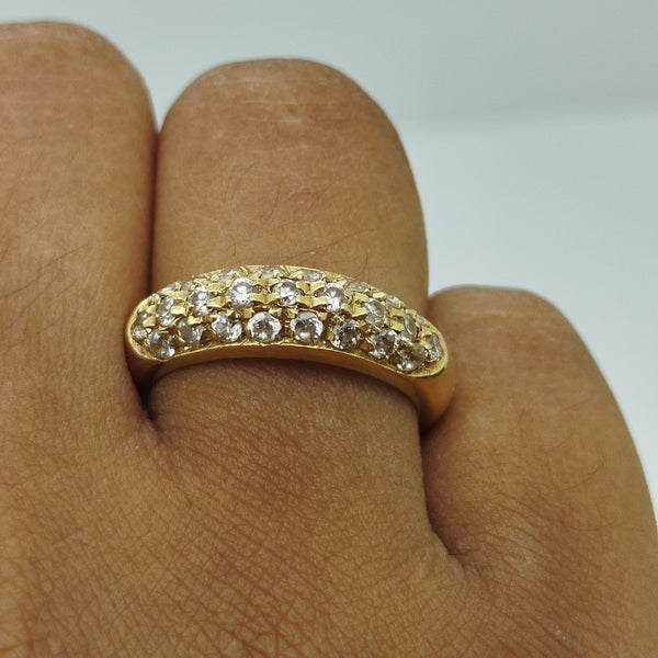 Bague Or Jaune 18 Carats avec Oxyde de Zirconium