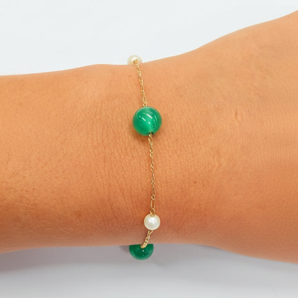 Bracelet avec Perle en Or Jaune 18K