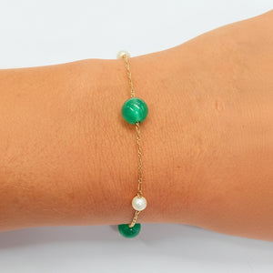 Bracelet avec Perle en Or Jaune 18K