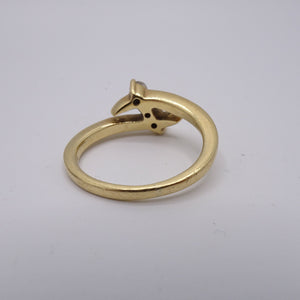 Bague en Or jaune 18K - 3 diamants- Taille 53 - 4.64g