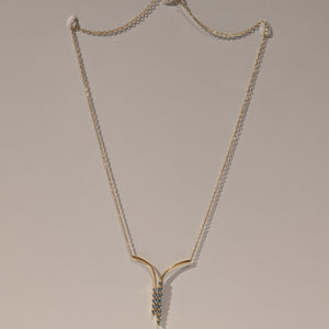 Collier Princesse Or Jaune 18k avec Topazes Bleues