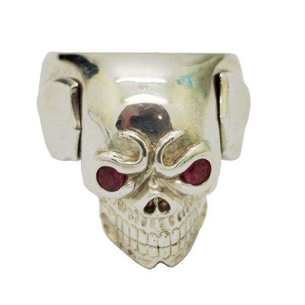 Bague tête de mort en Or Blanc 18 carats