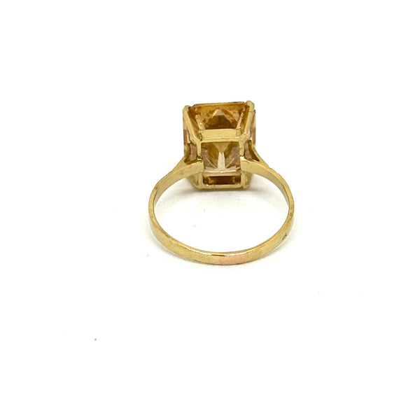 Bague Solitaire Or Jaune 18 Carats, Oxyde de Zirconium