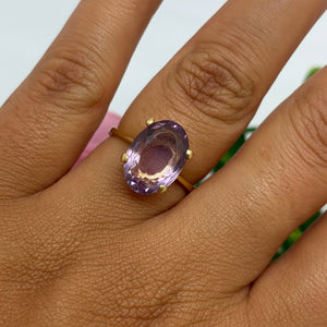 Bague OR Jaune 18K avec Améthyste - 3.16 Grs T 53