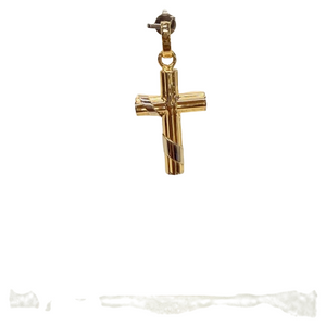 Pendentif Croix en Or Jaune et Blanc 18k Poids - 3.68 Grs