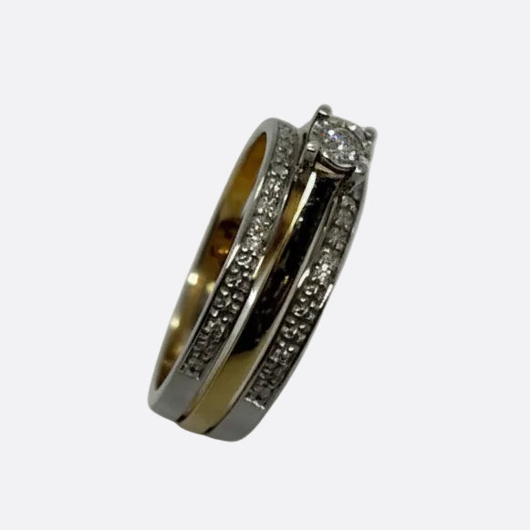 Bagues en or Jaune et Blanc avec diamants 18k - 3.05 G