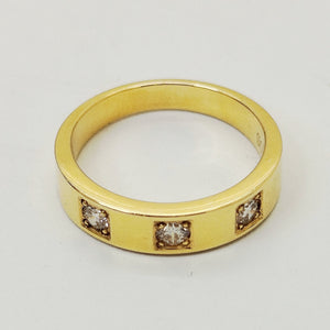 Bague en or jaune 18K diamants - taille 54- 5.87g