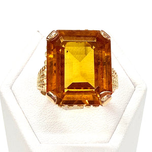 Bague en Or Jaune 18K avec Citrine - Taille 63