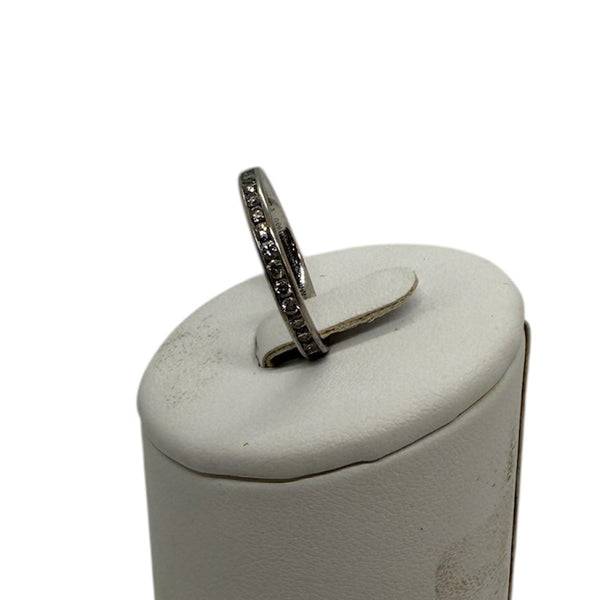 Bague Alliance en Or Blanc Diamants 18K - Taille 53