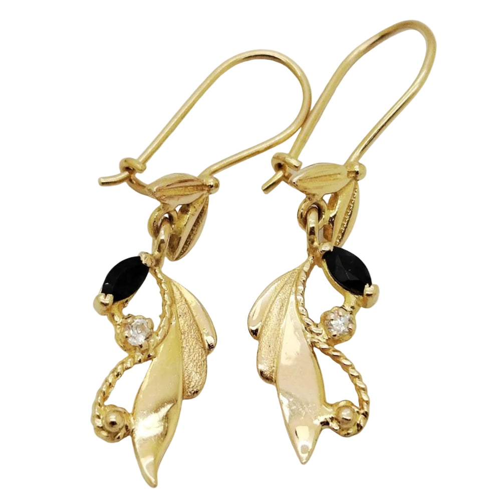 Boucles d'oreilles pendantes en or jaune 18K - 3.86gr