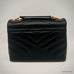 Sac bandoulière Saint Laurent Loulou en cuir noir