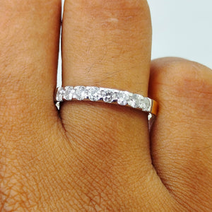 Bague Demi Tour en Or jaune et blanc 18K - Taille 54 - 2.8g