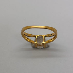 Bague Empierrée en Or Jaune 18 Carats - Taille 50