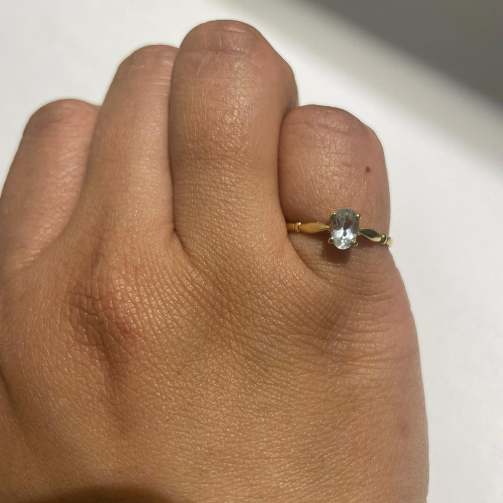 Solitaire en Or Jaune 18K Taille-52