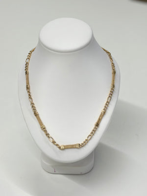 Collier Matinée maille Figaro Or Jaune 18k - 26.66 Grs