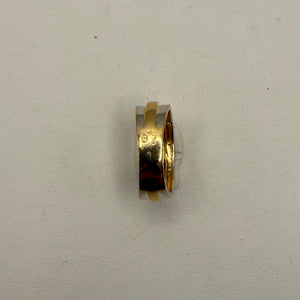 Bague en Or Jaune, Or Blanc 18K avec Diamants et Rubis 3.89 Grs Taille 54