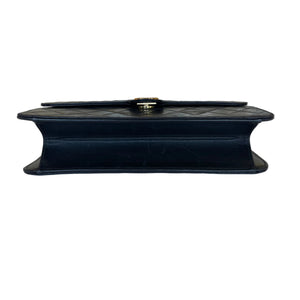 Sac à main Chanel Single Flap en cuir noir