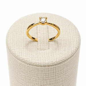 Solitaire en or jaune 18 K - Taille 57 - 2.40 G