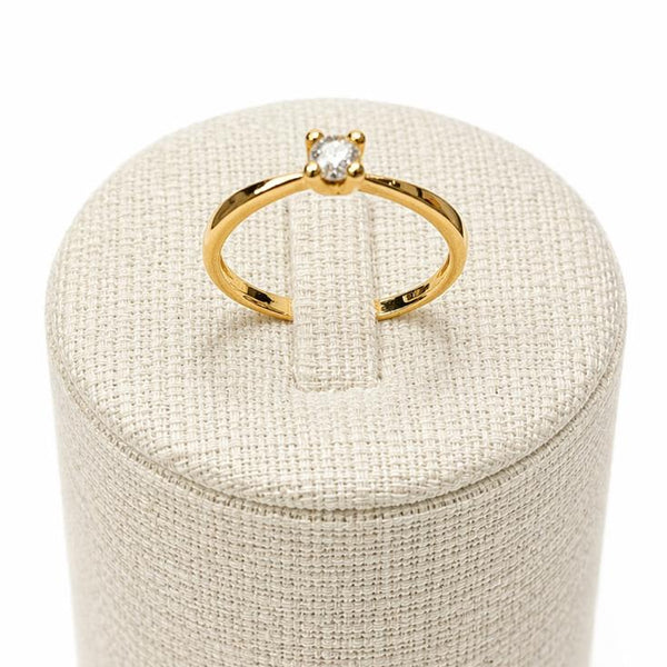 Solitaire en or jaune 18 K - Taille 57 - 2.40 G