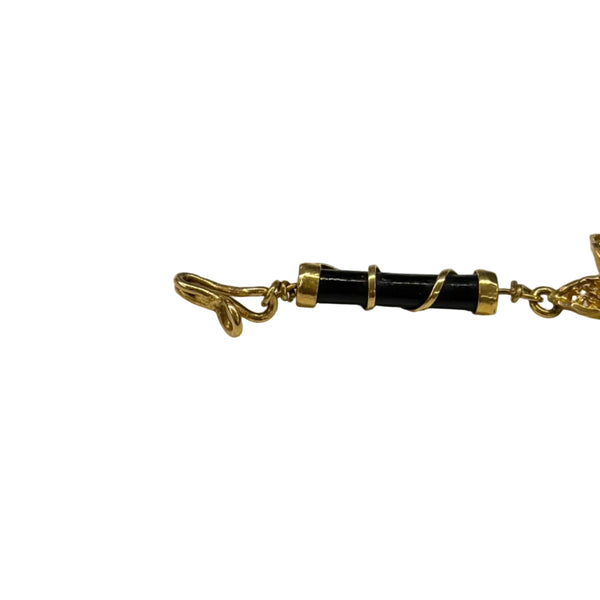 Bracelet fleur en or jaune 18k et coraux