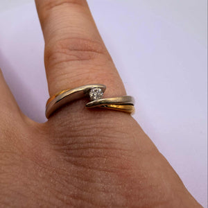 Bagues Alliance Or Jaune et Blanc 18K - Taille 57.5 - 2.92g