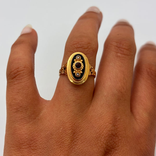 Bague Ancienne Or Jaune 18K Taille-53